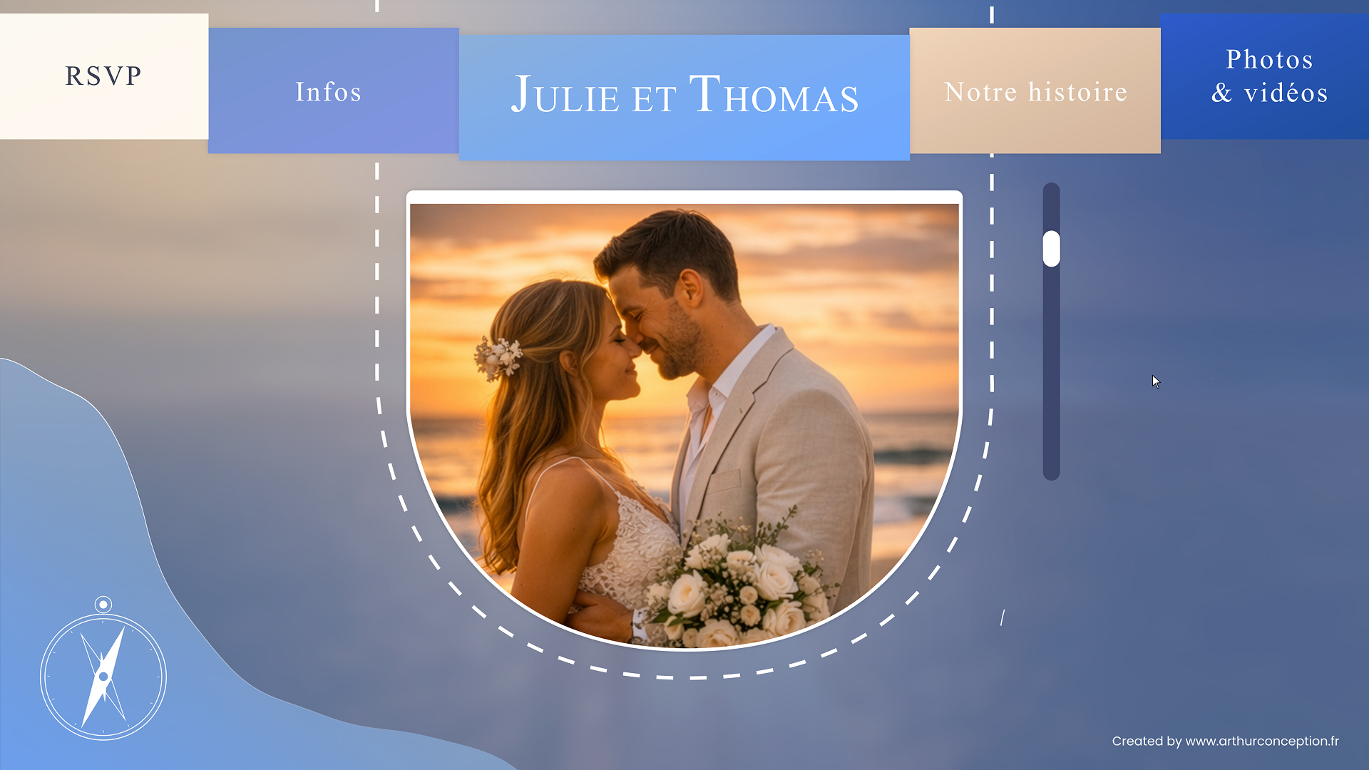 Site web mariage theme floral.